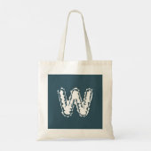 Creepy Monogram Wit op Blauw Tote Bag (Achterkant)