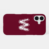 Creepy Monogram Wit op Rood iPhone 16 Hoesje (Achterkant horizontaal)