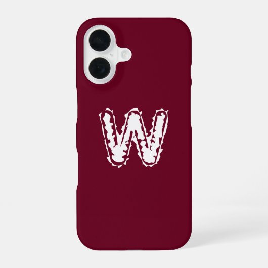 Creepy Monogram Wit op Rood iPhone 16 Hoesje (Achterkant)
