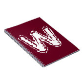 Creepy Monogram Wit op Rood Notitieboek (Rechterzijde)