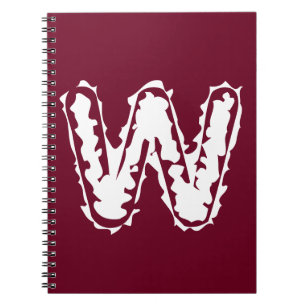 Creepy Monogram Wit op Rood Notitieboek