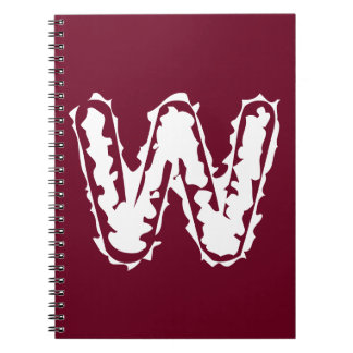 Creepy Monogram Wit op Rood Notitieboek