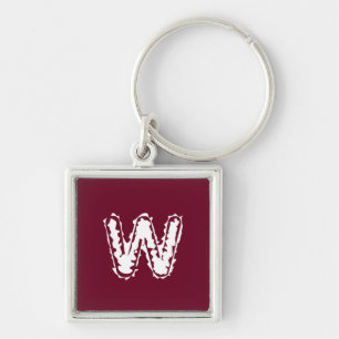 Creepy Monogram Wit op Rood Sleutelhanger