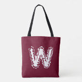 Creepy Monogram Wit op Rood Tote Bag (Achterkant)