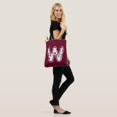 Creepy Monogram Wit op Rood Tote Bag (Op model)