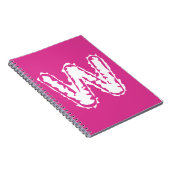 Creepy Monogram Wit op Roze Notitieboek (Rechterzijde)