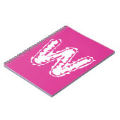 Creepy Monogram Wit op Roze Notitieboek (Linkerzijde)