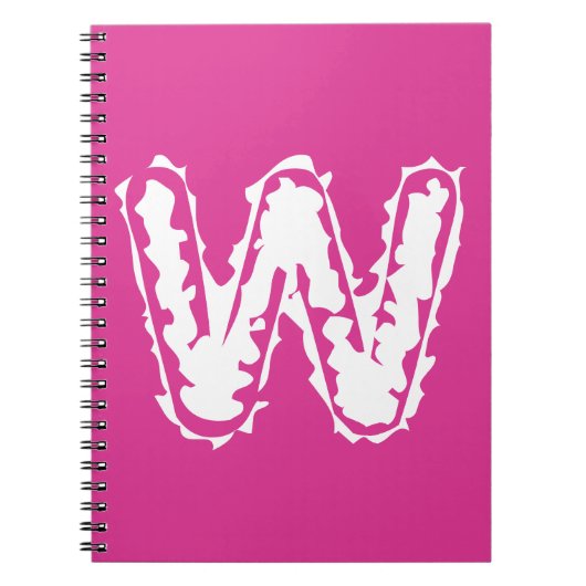 Creepy Monogram Wit op Roze Notitieboek (Voorkant)