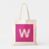 Creepy Monogram Wit op Roze Tote Bag (Achterkant)