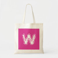 Creepy Monogram Wit op Roze