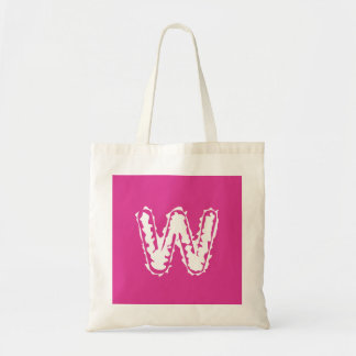Creepy Monogram Wit op Roze Tote Bag