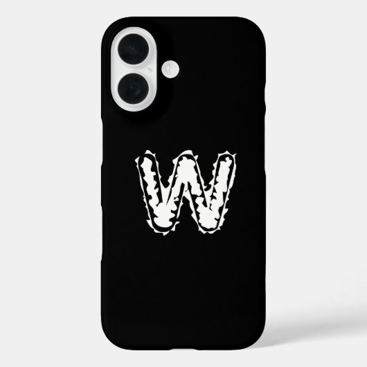 Creepy Monogram Wit op Zwart Case-Mate iPhone Case (Achterkant)
