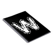 Creepy Monogram Wit op Zwart Notitieboek (Rechterzijde)