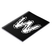 Creepy Monogram Wit op Zwart Notitieboek (Linkerzijde)
