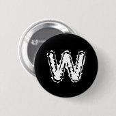 Creepy Monogram Wit op Zwart Ronde Button 5,7 Cm (Voorkant /achterkant)