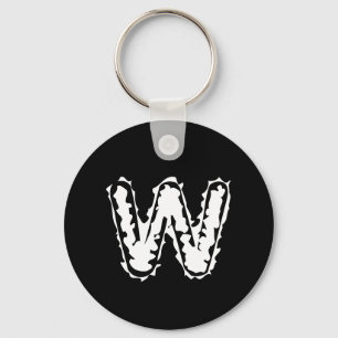 Creepy Monogram Wit op Zwart Sleutelhanger