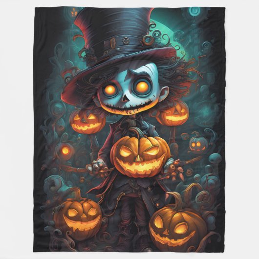 Creepy Monster Halloween Fleece Deken (Voorkant)