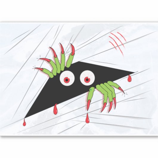 Creepy Monster Halloween Sticker (Voorkant)