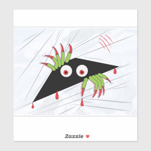 Creepy Monster Halloween Sticker (Vel)