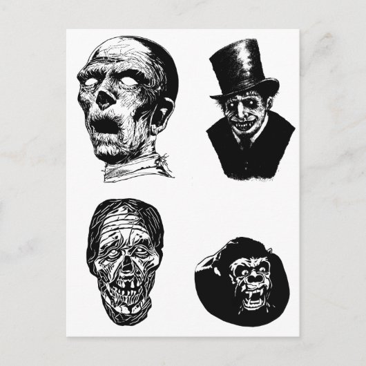 Creepy Monsters creëren horror Art Briefkaart (Voorkant)