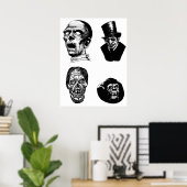 Creepy Monsters maken horrorillustraties Poster (Thuiskantoor)