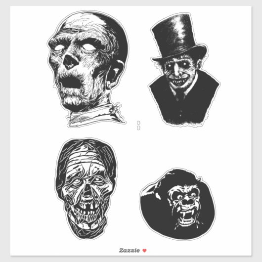 Creepy Monsters maken horrorillustraties Sticker (Vel)
