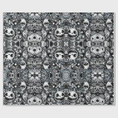 Creepy Monsters Zwart-wit Halloween Cadeaupapier (Vlak)