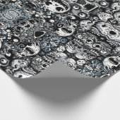 Creepy Monsters Zwart-wit Halloween Cadeaupapier (Hoek)