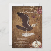 Creepy Moody Halloween Crow & Feather Kaart (Voorkant)