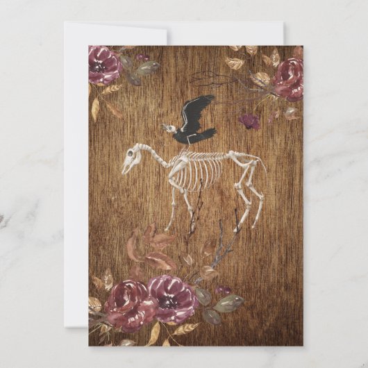 Creepy Moody Halloween Crow & Feather Kaart (Achterkant)