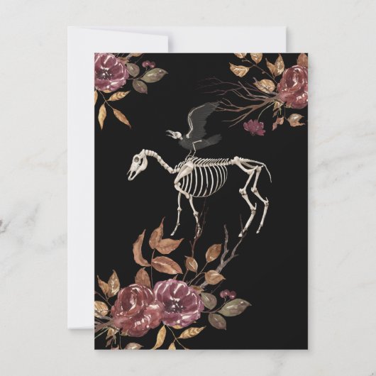 Creepy Moody Halloween Koe & Crow Kaart (Achterkant)