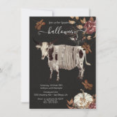 Creepy Moody Halloween Koe & Crow Kaart (Voorkant)