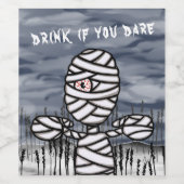 Creepy Mummy Halloween Party Wijn Etiket (Enkel label)