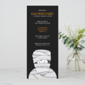 Creepy Mummy Kinder Halloween Party-uitnodigingen Kaart (Staand voorkant)