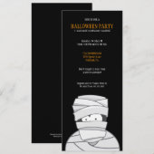 Creepy Mummy Kinder Halloween Party-uitnodigingen Kaart (Voorkant / Achterkant)