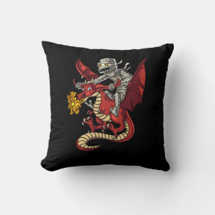 Creepy Mummy Riding Magical Dragon Halloween Kussen
