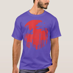 Creepy Night Red Moon City Uitzicht (2) T-shirt