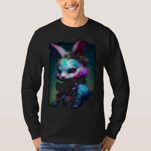 Creepy Nightmare Bunny Rabbit Silently Judges You T-shirt (Voorkant)