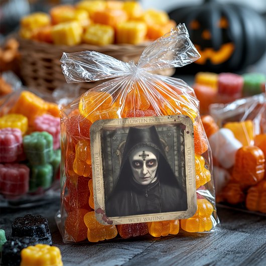 Creepy Nun Haunted Halloween Sticker
