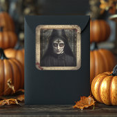 Creepy Nun Haunted Halloween Sticker