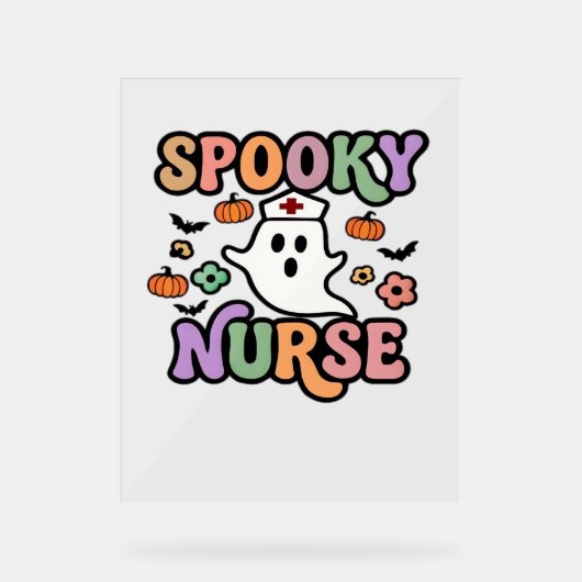 Creepy Nurse Classic T-shirt Acryl Bord (Voorkant)
