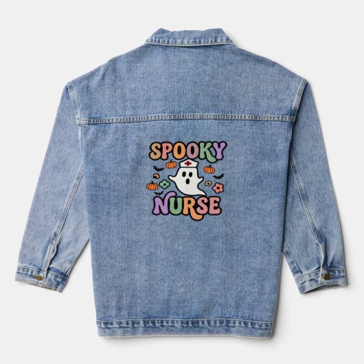 Creepy Nurse Classic T-shirt Denim Jacket (Achterkant)