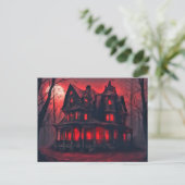Creepy Old Mansion Happy Halloween Briefkaart (Staand voorkant)