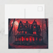 Creepy Old Mansion Happy Halloween Briefkaart (Voorkant / Achterkant)