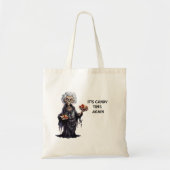 Creepy Old Witch Poison Apples Snoep Tote Bag (Voorkant)