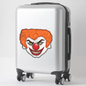Creepy Oranje Hair Clown Face | Art. 2020 van de c Sticker (Koffer)