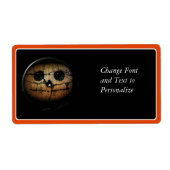 Creepy Oranje Pumpkin Jack-o-Lantern Etiket (Voorkant)