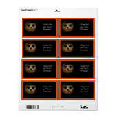 Creepy Oranje Pumpkin Jack-o-Lantern Etiket (Full Sheet)