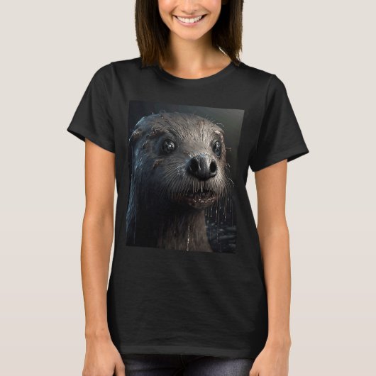 Creepy Otter Creature Spooky Zombie Otter 2 T-shirt (Voorkant)