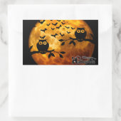 Creepy Owls, Vampire Bats and Halloween Moon Rechthoekige Sticker (Tas)